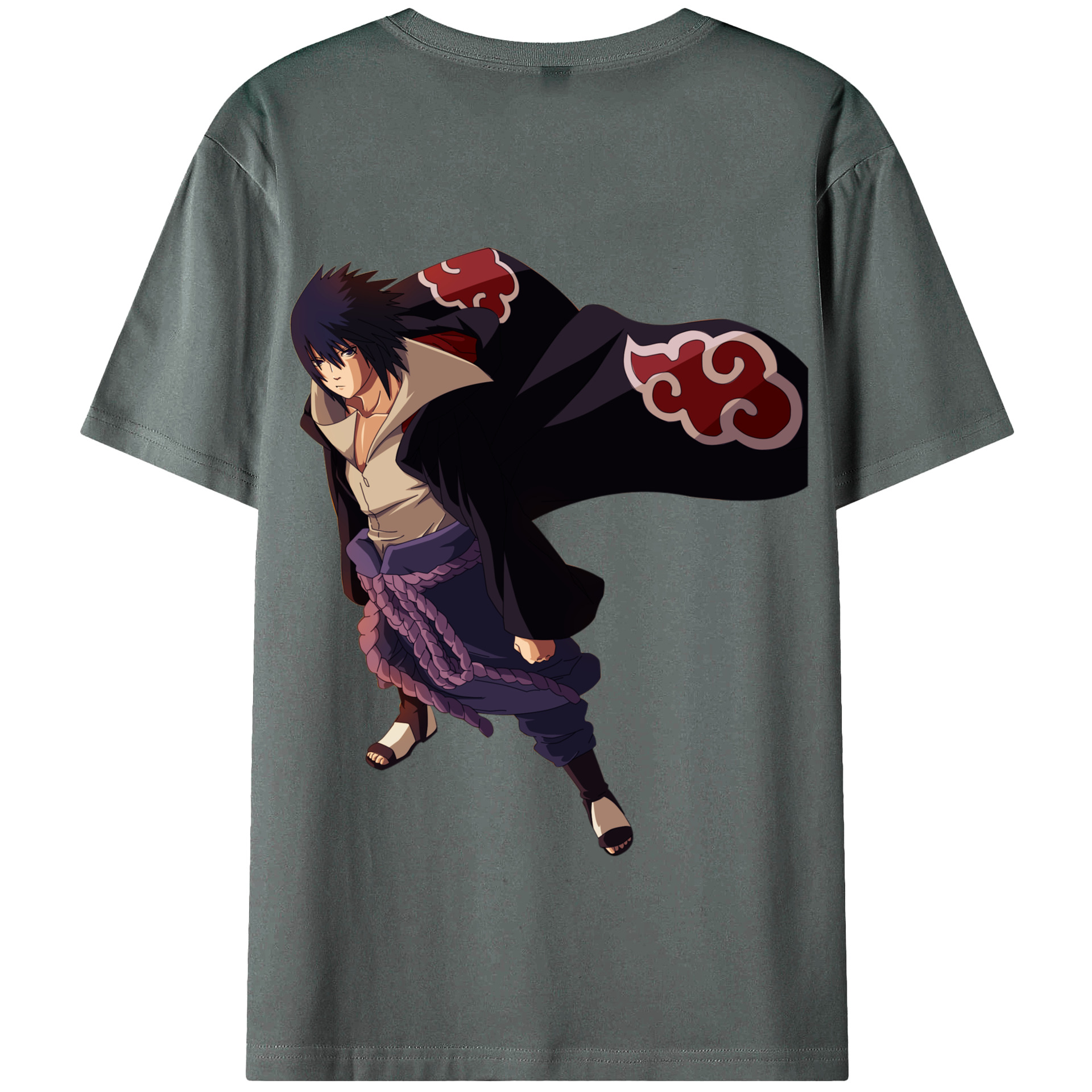 （画像用） NARUTO -ナルト- うちは サスケ Uchiha Sasuke 綿100％半袖Tシャツ（背面プリント）